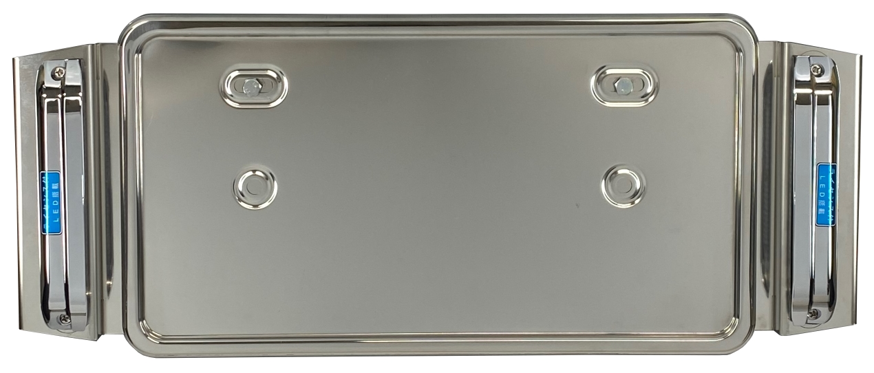 LSL-1014AV取付ｽﾃｰ 中型横2灯仕様ｾｯﾄ (薄型ﾌﾟﾚｽ型ﾅﾝﾊﾞｰ枠付き
